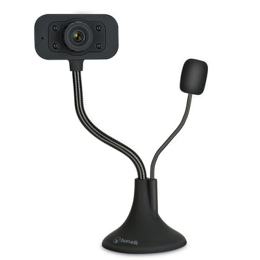 bonelk usb desktop webcam, flexible neck, 1080p (black)